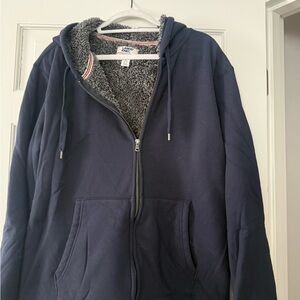 Lands' End Gray Sherpa Hoodie